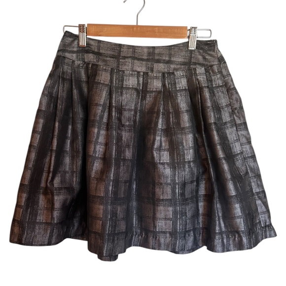 Forever 21 Dresses & Skirts - Vintage 00s Forever Love 21 Silver Window Pane Print Pleated Skirt Medium
